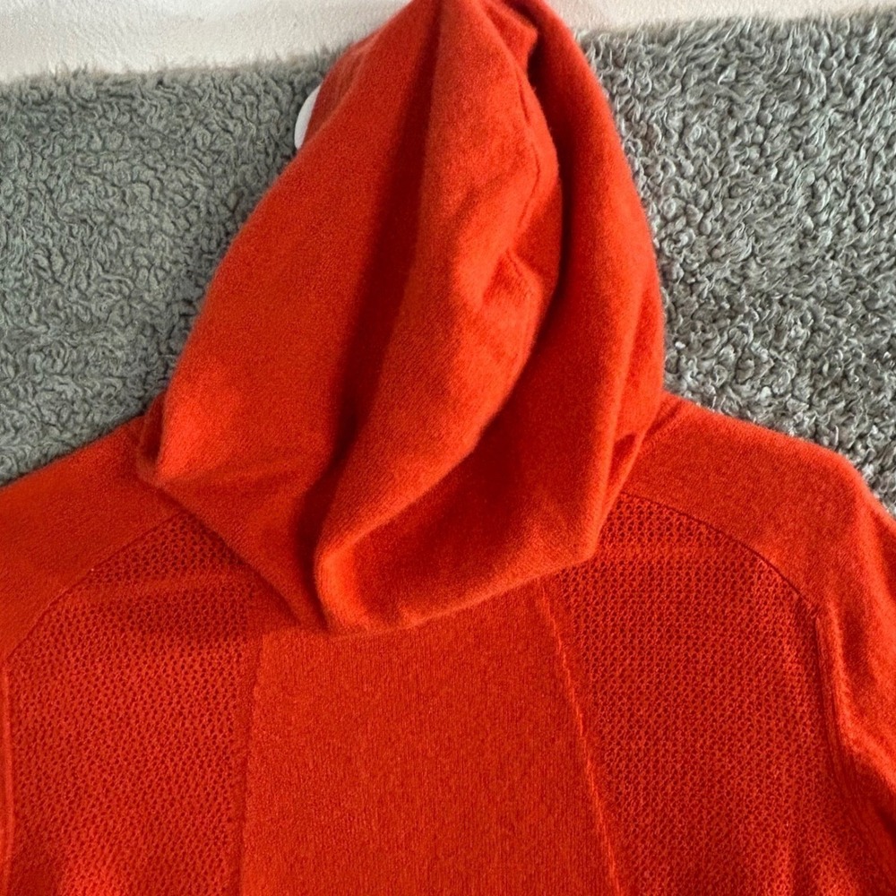 Rag & Bone Dopamine Dressing Cashmere Hoodie Sweater M Quiet Luxury Chic Orange - Picture 10 of 10